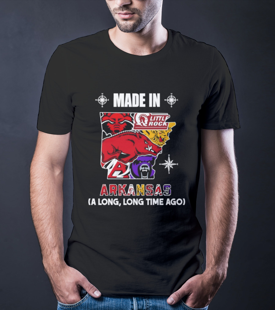 Made In Arkansas Little Rock Map A Long Long Time Ago T-Shirt
