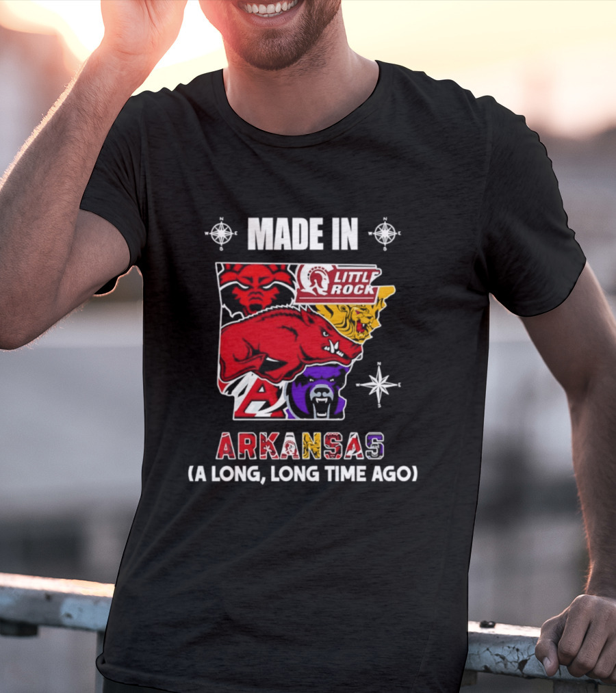 Made In Arkansas Little Rock Map A Long Long Time Ago T-Shirt