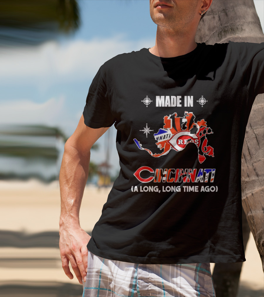 Made In Cincinnati Reds Map A Long Long Time Ago T-Shirt