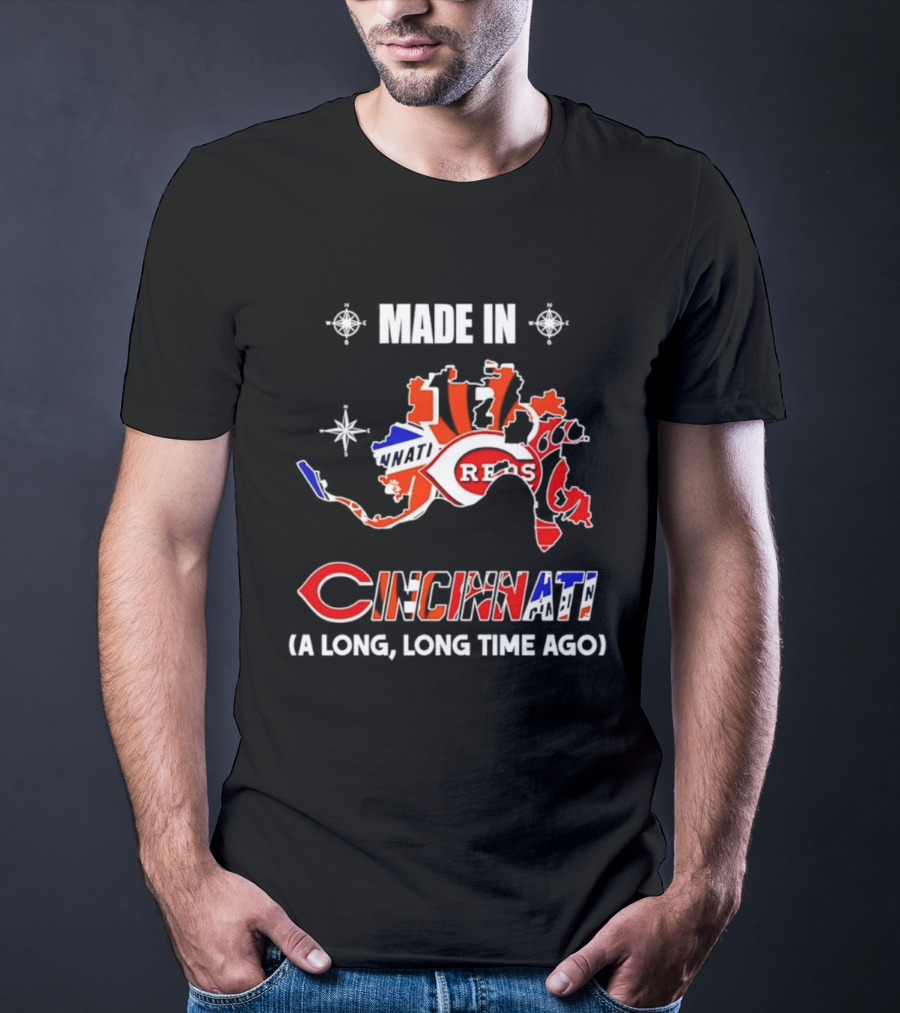 Made In Cincinnati Reds Map A Long Long Time Ago T-Shirt