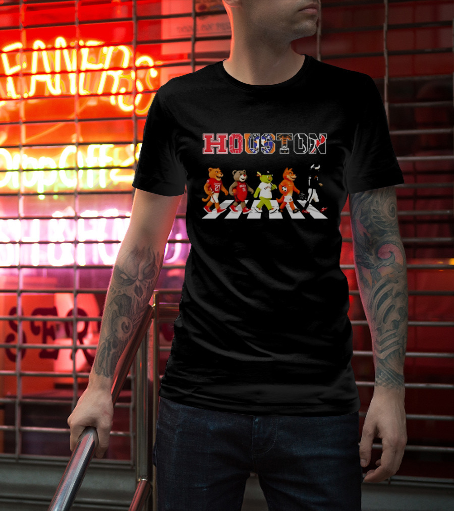 Houston Team Mascots Abbey Road Walk Season 2026 Sports T-Shirt