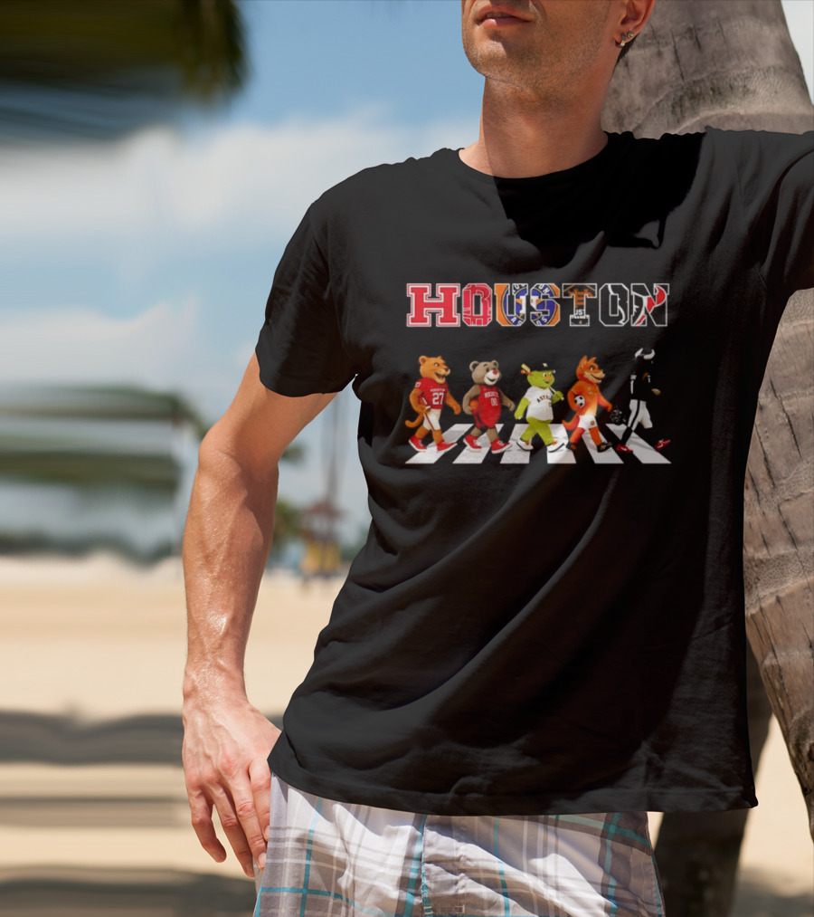 Houston Team Mascots Abbey Road Walk Season 2026 Sports T-Shirt