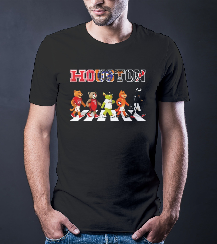 Houston Team Mascots Abbey Road Walk Season 2026 Sports T-Shirt