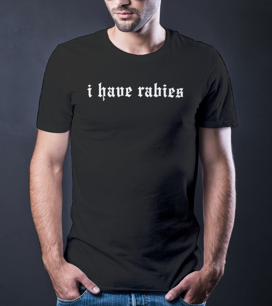 I Have Rabies Rhea Ripley Emblem White Gothic Font T-Shirt