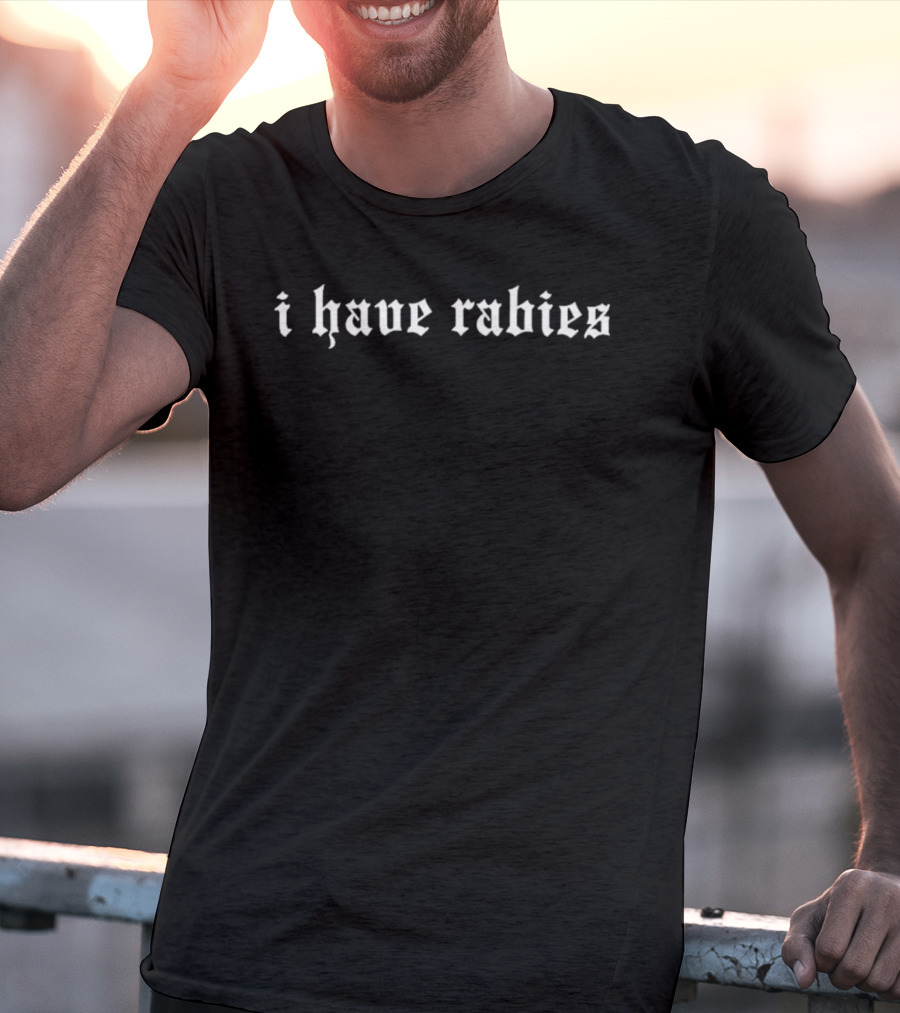 I Have Rabies Rhea Ripley Emblem White Gothic Font T-Shirt