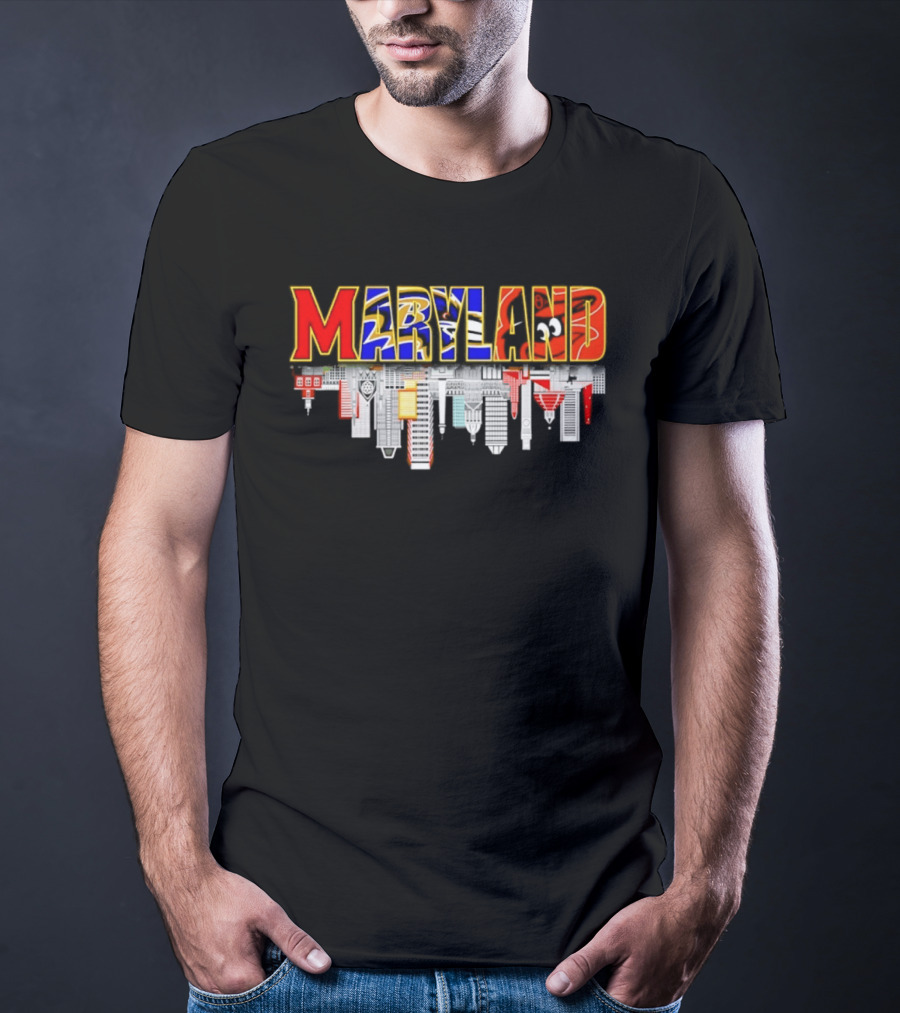Maryland Sports Team City Skyline 2026 Urban Skyscraper Scene T-Shirt