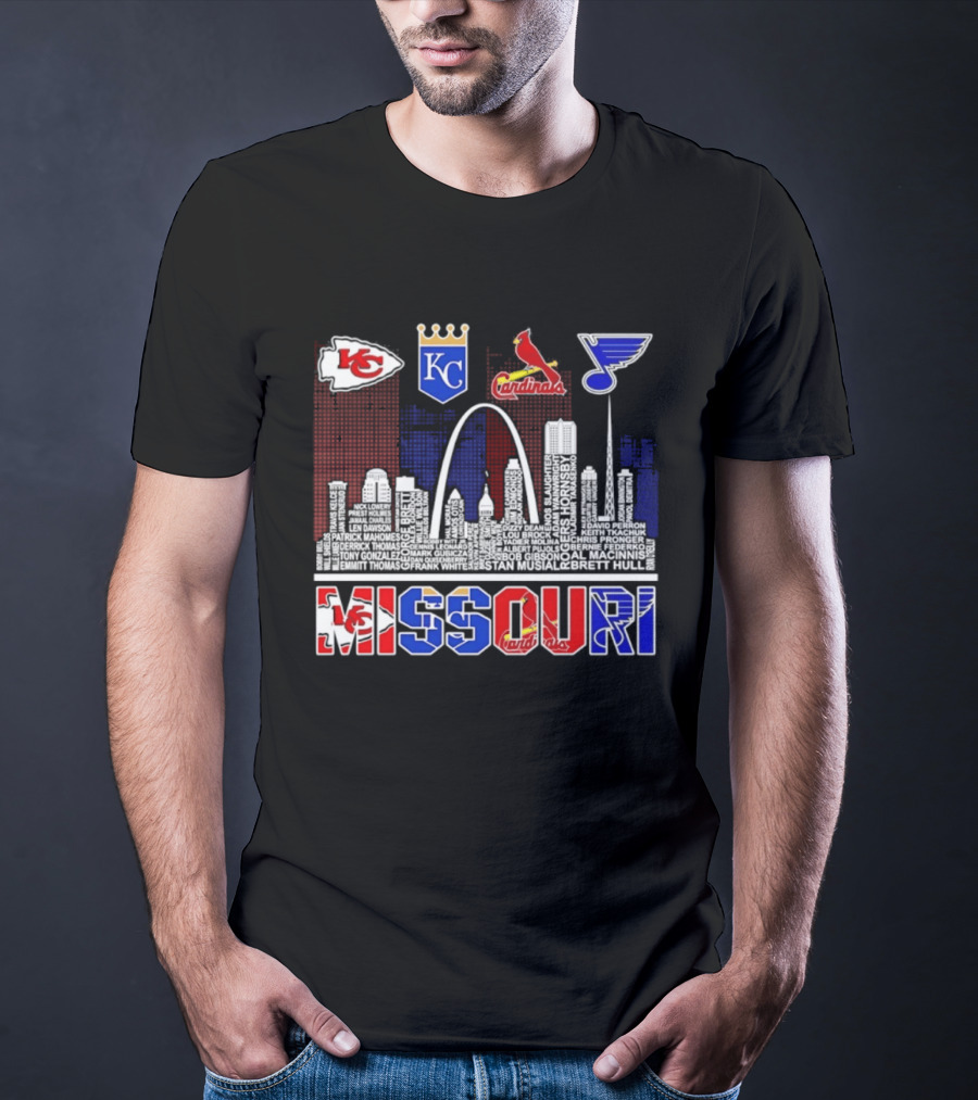 Missouri Skyline Kansas City Chiefs Royals Cardinals Blues T-Shirt