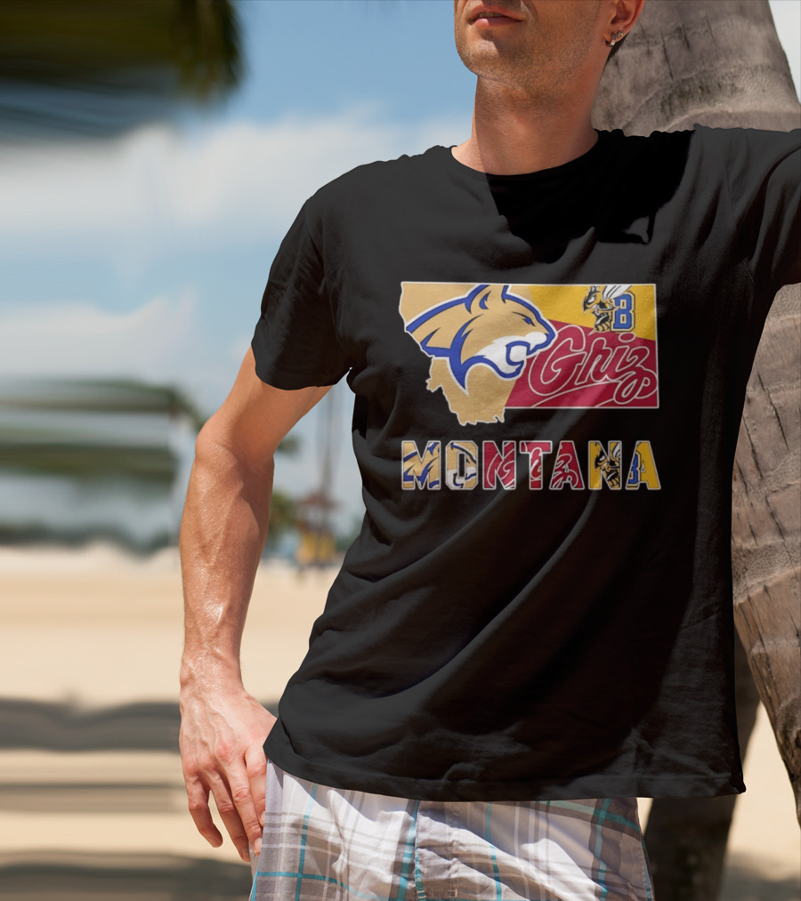 Montana Bobcats Griz 2026 College Football Map T-Shirt