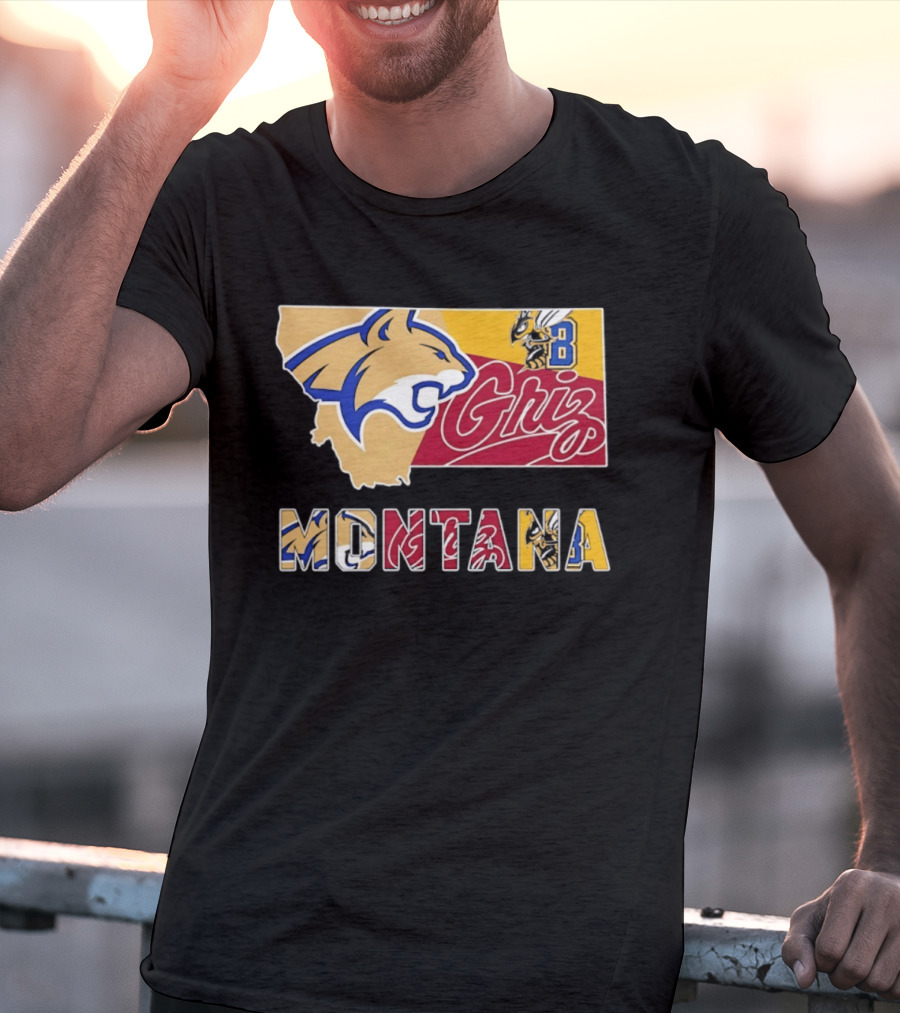 Montana Bobcats Griz 2026 College Football Map T-Shirt