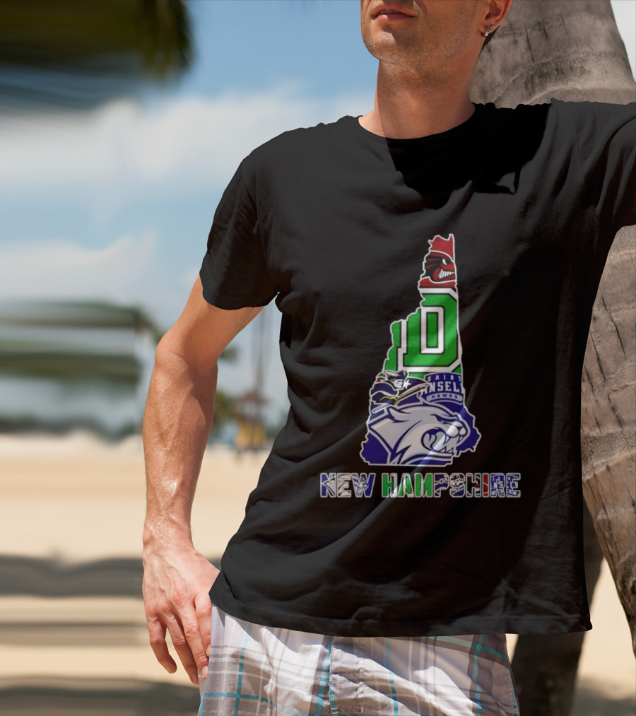New Hampshire State Map Saint Anselm Hawks Wildcats Dartmouth Big Green 2026 T-Shirt