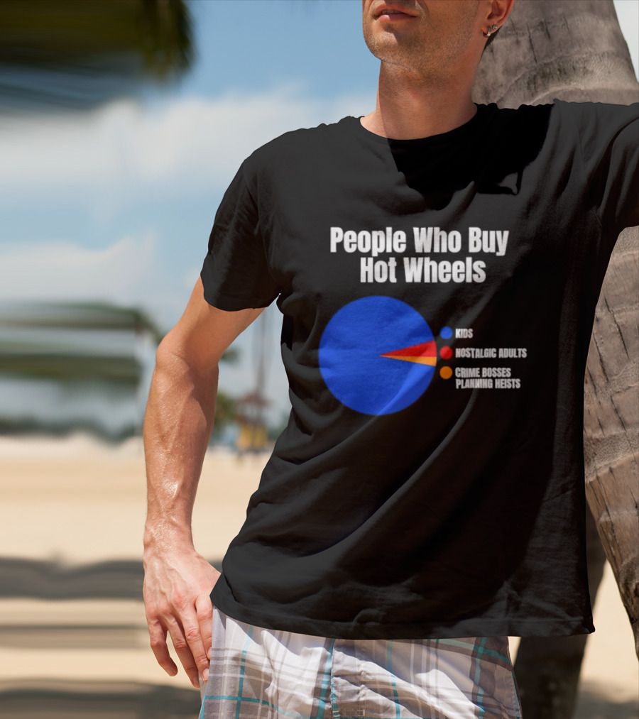 People Who Buy Hot Wheels Nostalgic Adults Crime Bosses Planning Heists Pie Chart T-Shirt