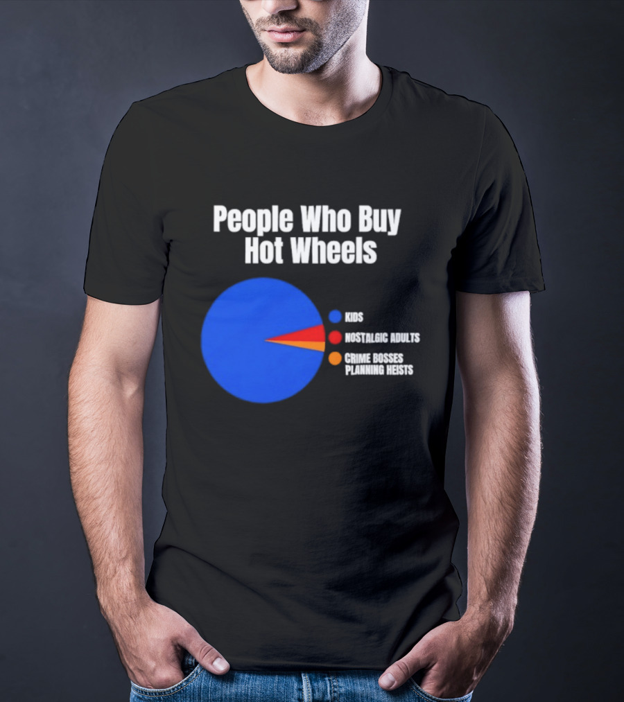 People Who Buy Hot Wheels Nostalgic Adults Crime Bosses Planning Heists Pie Chart T-Shirt
