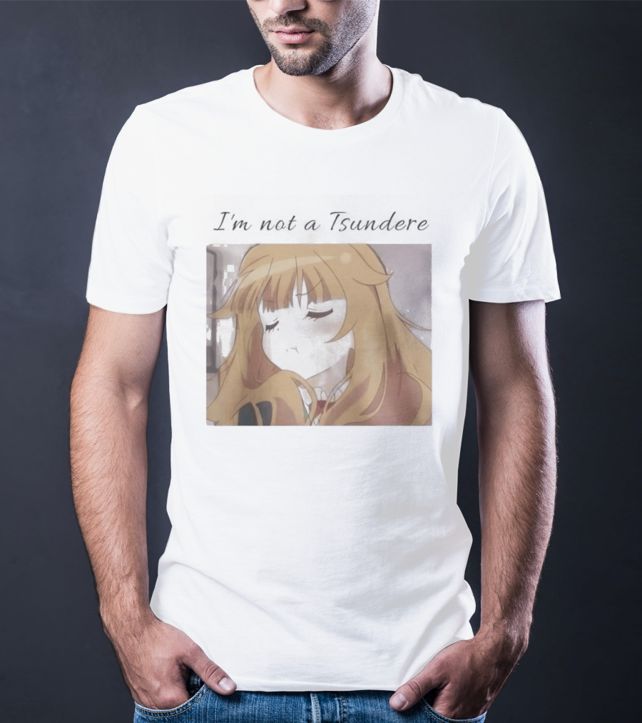 I'm Not A Tsundere Anime Expression Blonde Hair T-Shirt