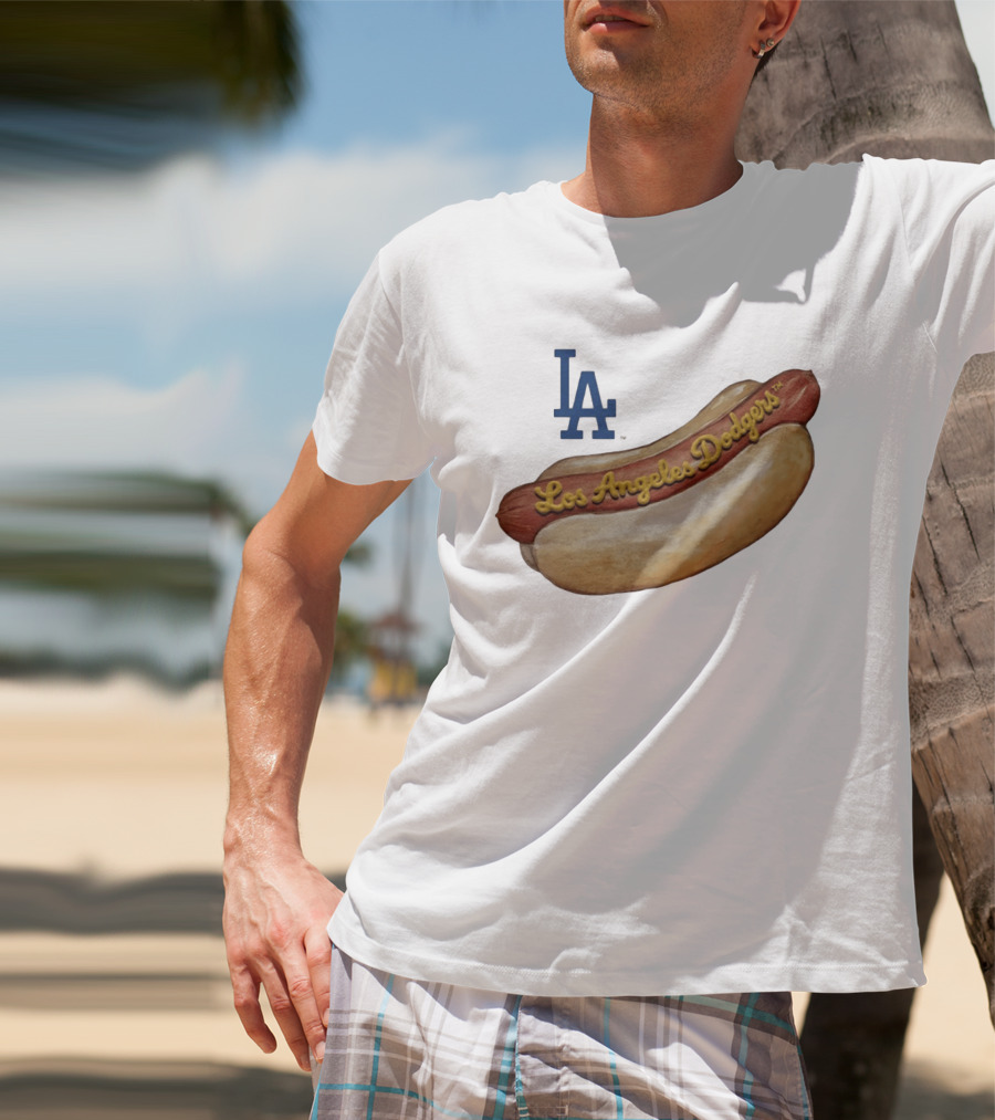 Los Angeles Dodgers Hot Dog MLB 2026 Season LA Team T-Shirt