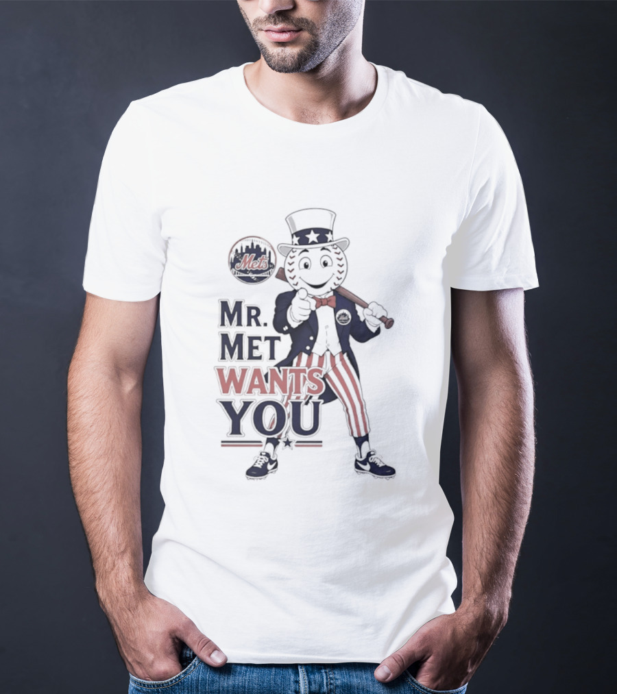 Mr. Met Wants You New York Mets Uncle Sam Baseball Fan T-Shirt