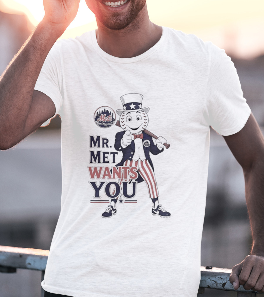 Mr. Met Wants You New York Mets Uncle Sam Baseball Fan T-Shirt
