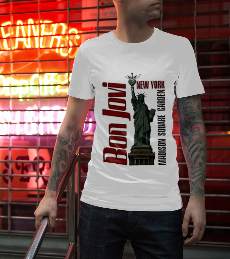 Bon Jovi Statue Of Liberty New York Madison Square Garden T-Shirt