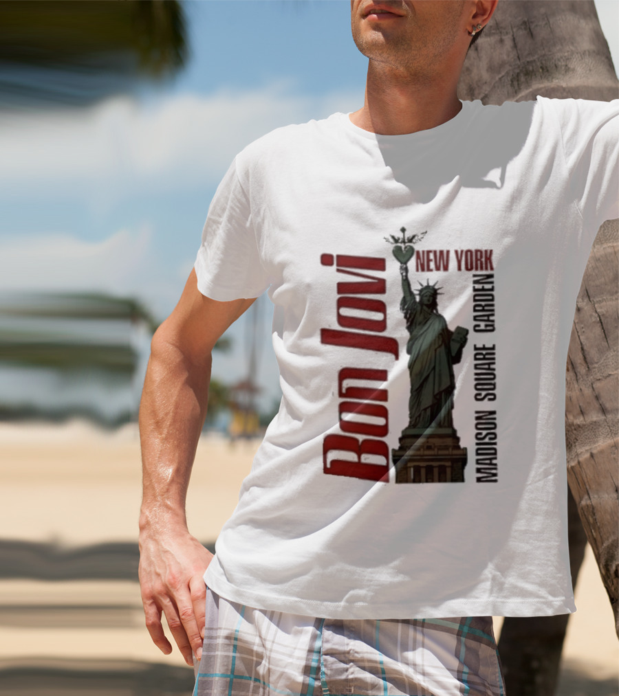Bon Jovi Statue Of Liberty New York Madison Square Garden T-Shirt
