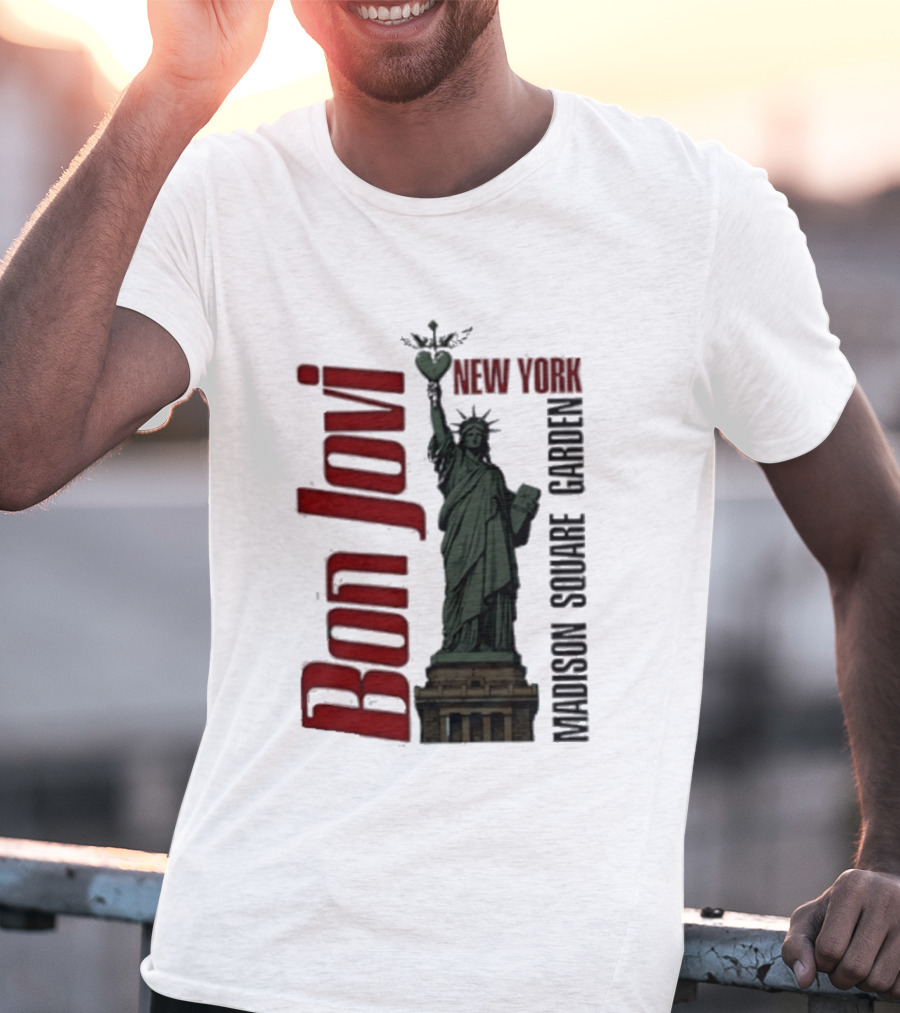 Bon Jovi Statue Of Liberty New York Madison Square Garden T-Shirt