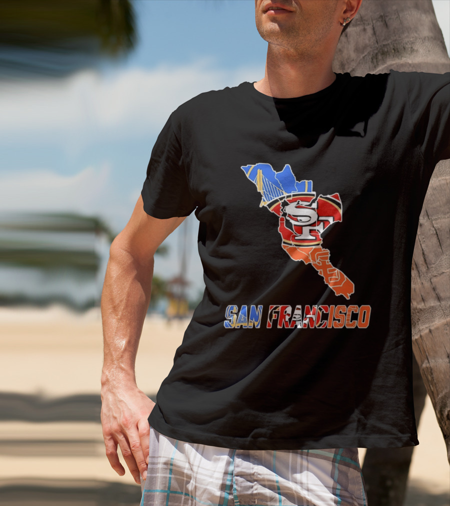 San Francisco State Map Golden State Warriors 49ers 2026 T-Shirt