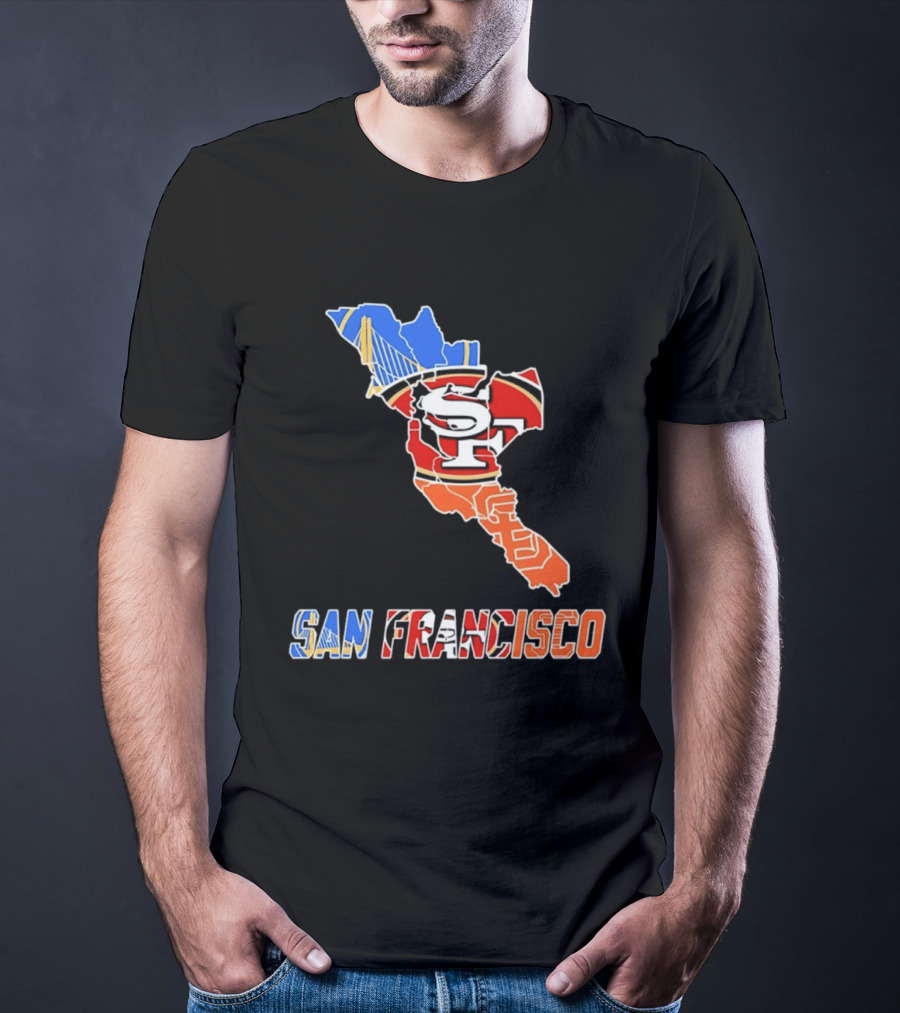 San Francisco State Map Golden State Warriors 49ers 2026 T-Shirt