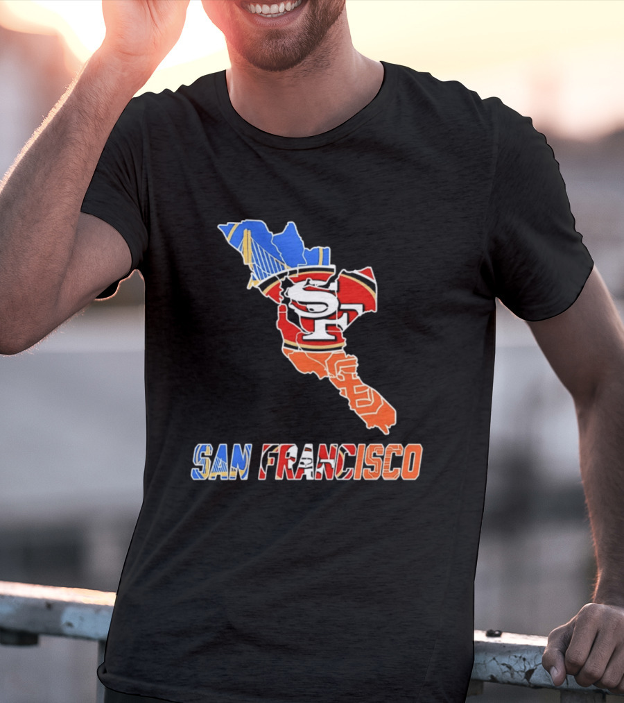 San Francisco State Map Golden State Warriors 49ers 2026 T-Shirt