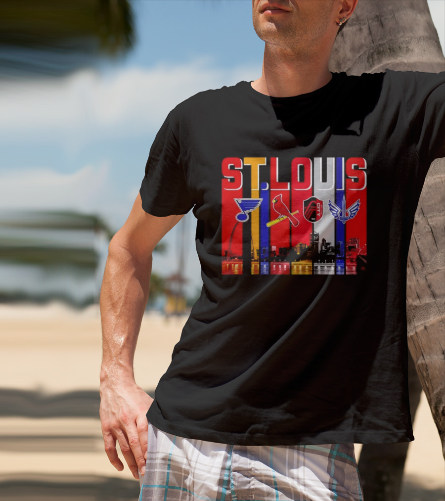St Louis City Blues Cardinals BattleHawks Skyline Season 2026 T-Shirt