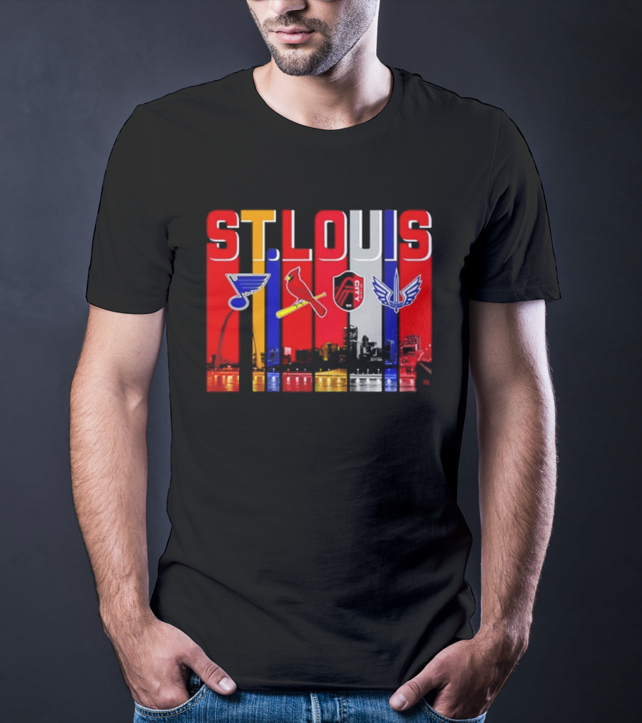 St Louis City Blues Cardinals BattleHawks Skyline Season 2026 T-Shirt