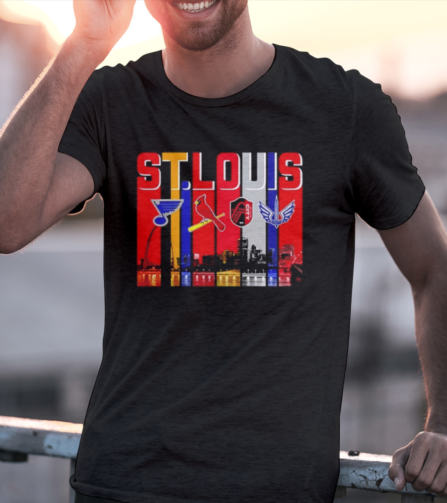 St Louis City Blues Cardinals BattleHawks Skyline Season 2026 T-Shirt