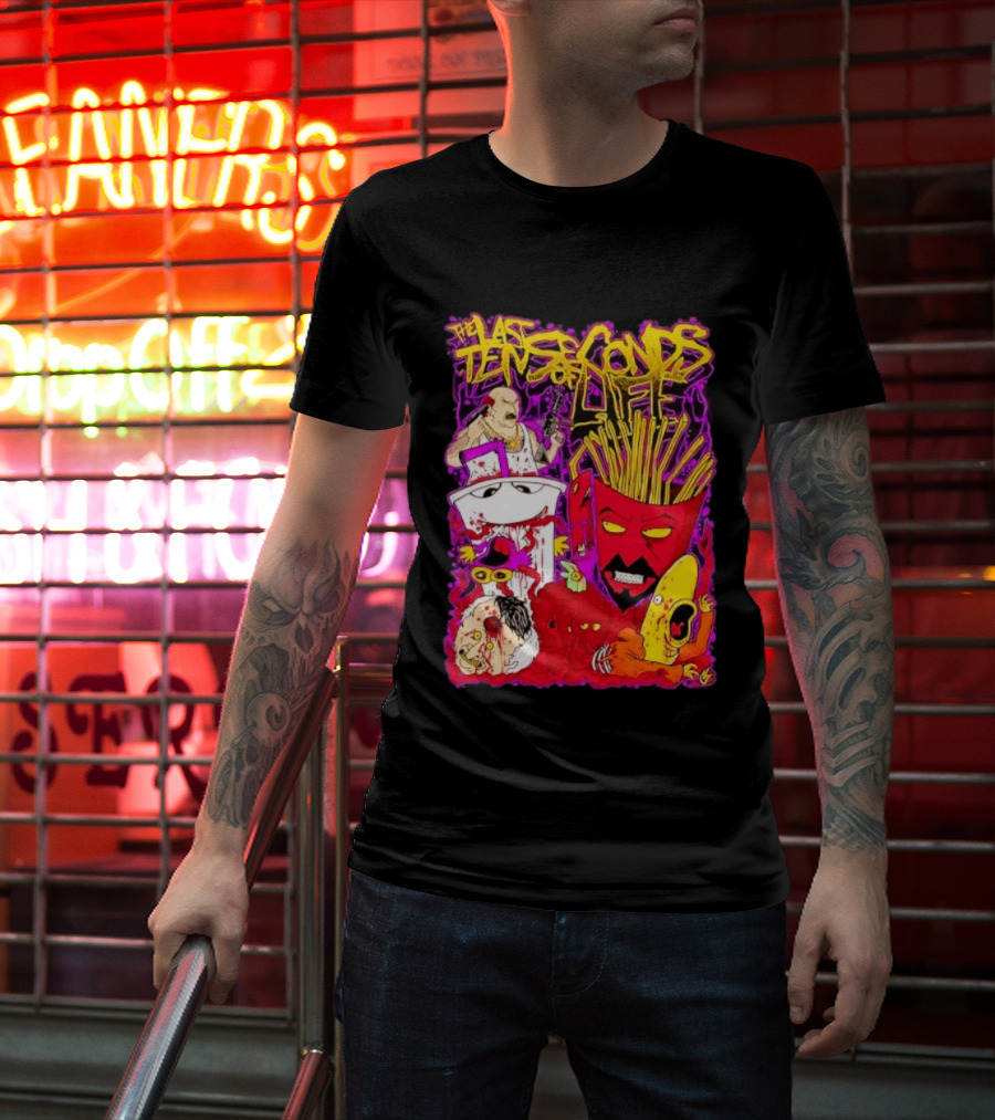 The Last Ten Seconds Of Life Aqua Teen Hunger Force Characters Frylock Master Shake Meatwad Carl T-Shirt