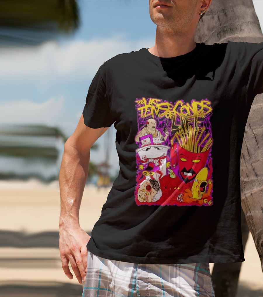 The Last Ten Seconds Of Life Aqua Teen Hunger Force Characters Frylock Master Shake Meatwad Carl T-Shirt