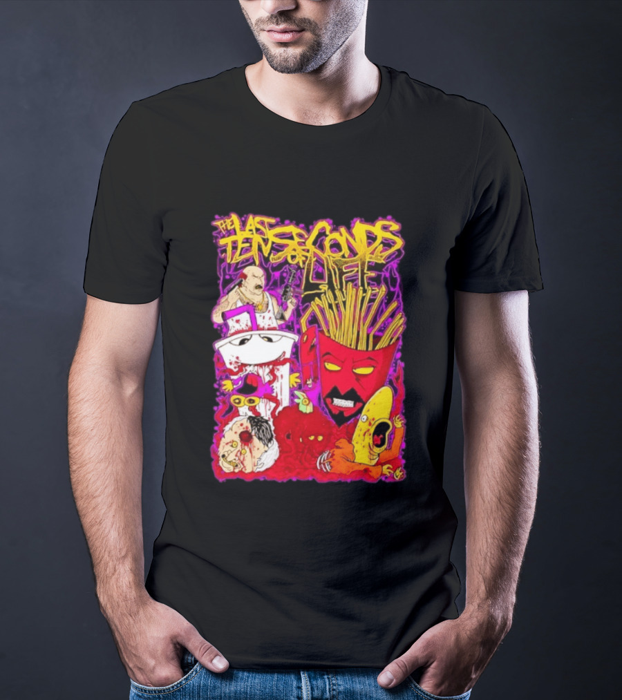 The Last Ten Seconds Of Life Aqua Teen Hunger Force Characters Frylock Master Shake Meatwad Carl T-Shirt