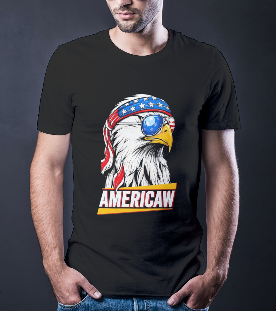 Bald Eagle Americaw Bandana American Flag USA T-Shirt