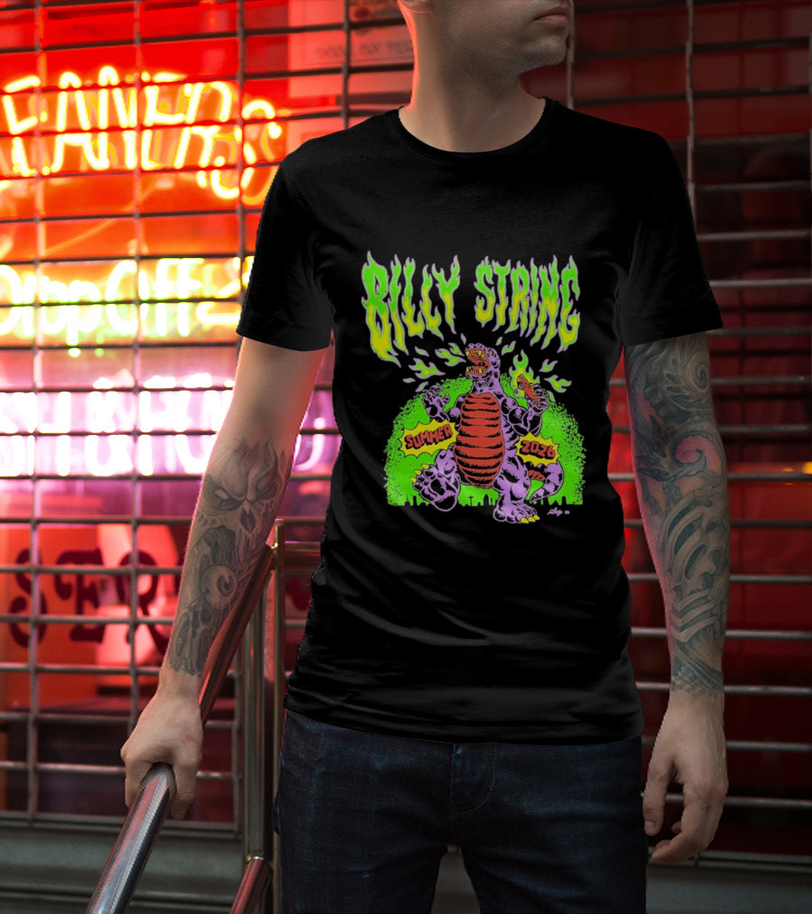 Billy Strings Summer 2026 Terrible Lizard Monster Concert Tour Neon Comic T-Shirt