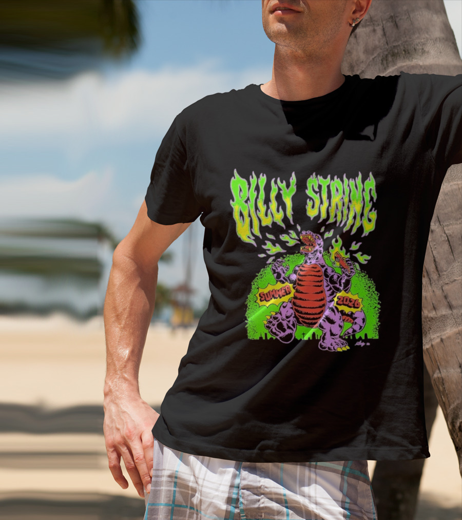 Billy Strings Summer 2026 Terrible Lizard Monster Concert Tour Neon Comic T-Shirt