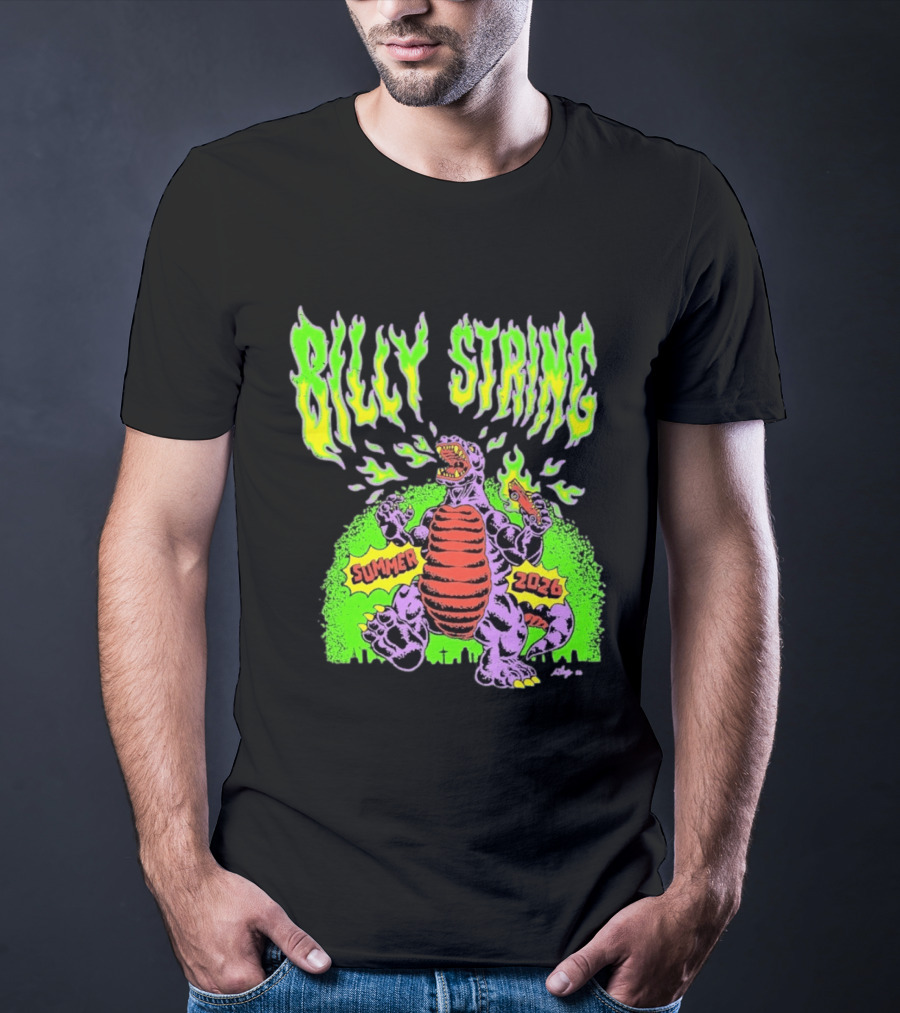 Billy Strings Summer 2026 Terrible Lizard Monster Concert Tour Neon Comic T-Shirt