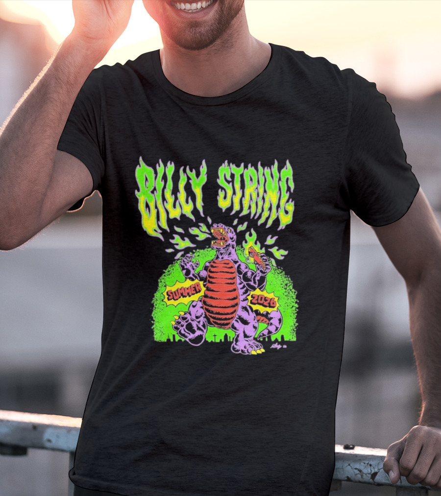Billy Strings Summer 2026 Terrible Lizard Monster Concert Tour Neon Comic T-Shirt