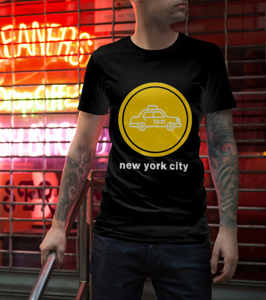 New York City Taxi Cab Blink 182 Iconic Yellow Circle T-Shirt