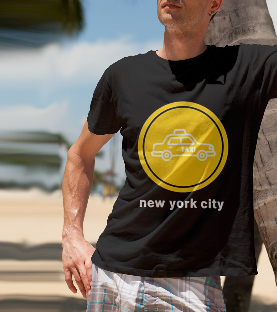 New York City Taxi Cab Blink 182 Iconic Yellow Circle T-Shirt