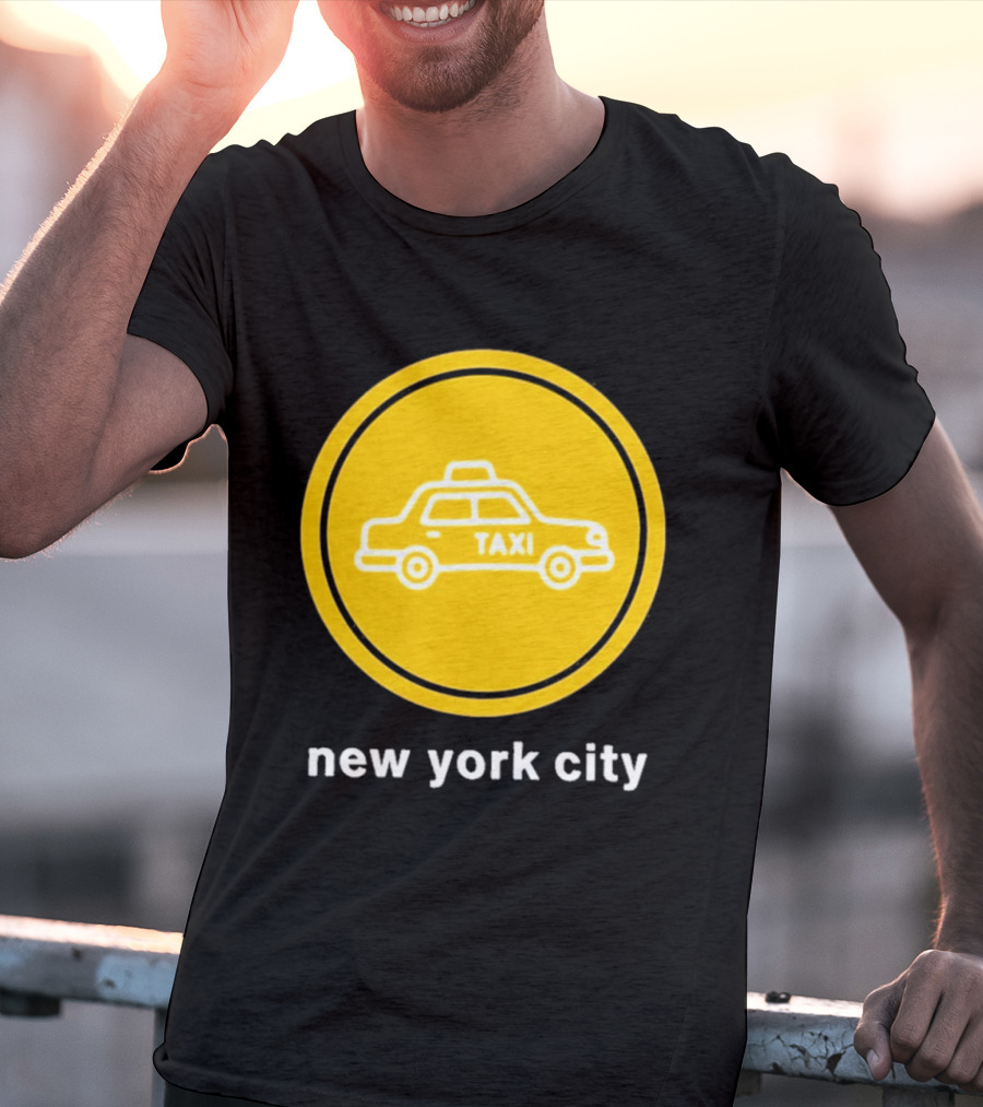 New York City Taxi Cab Blink 182 Iconic Yellow Circle T-Shirt