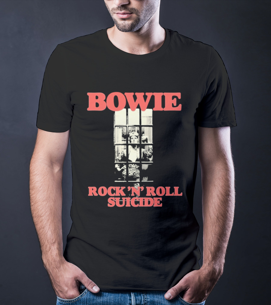 Bowie Rock N Roll Suicide Vintage Block T-Shirt