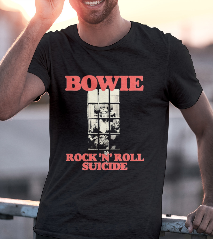 Bowie Rock N Roll Suicide Vintage Block T-Shirt