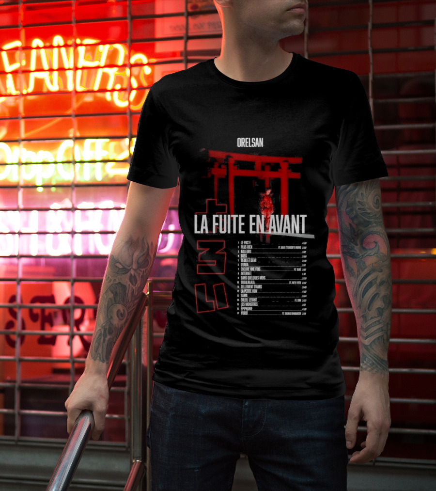 Orelsan La Fuite En Avant Rouge Tour Dates 2024 T-Shirt