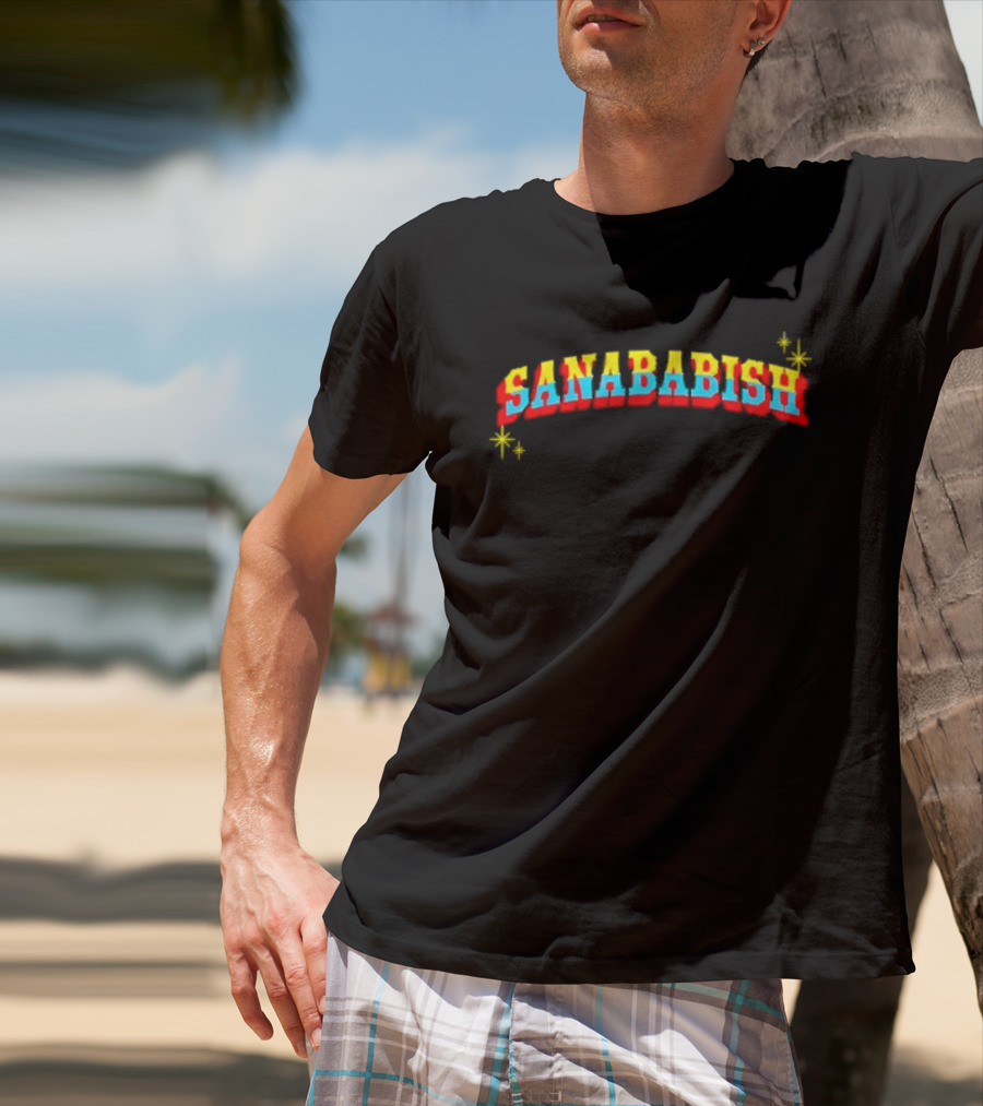 Sanababish Retro Colorful Starburst T-Shirt
