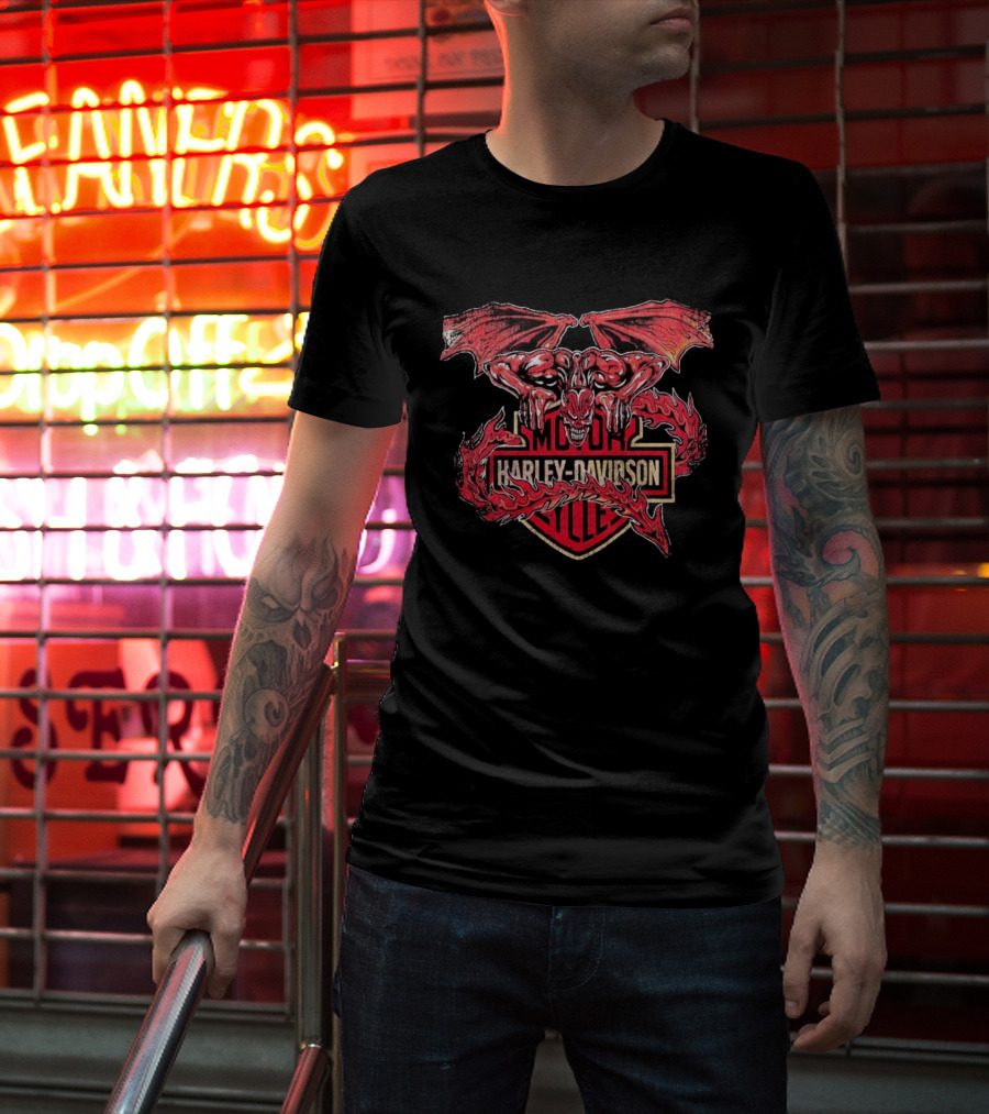 Warren Lotas Harley Davidson Gargoyle Motor Cycles T-Shirt