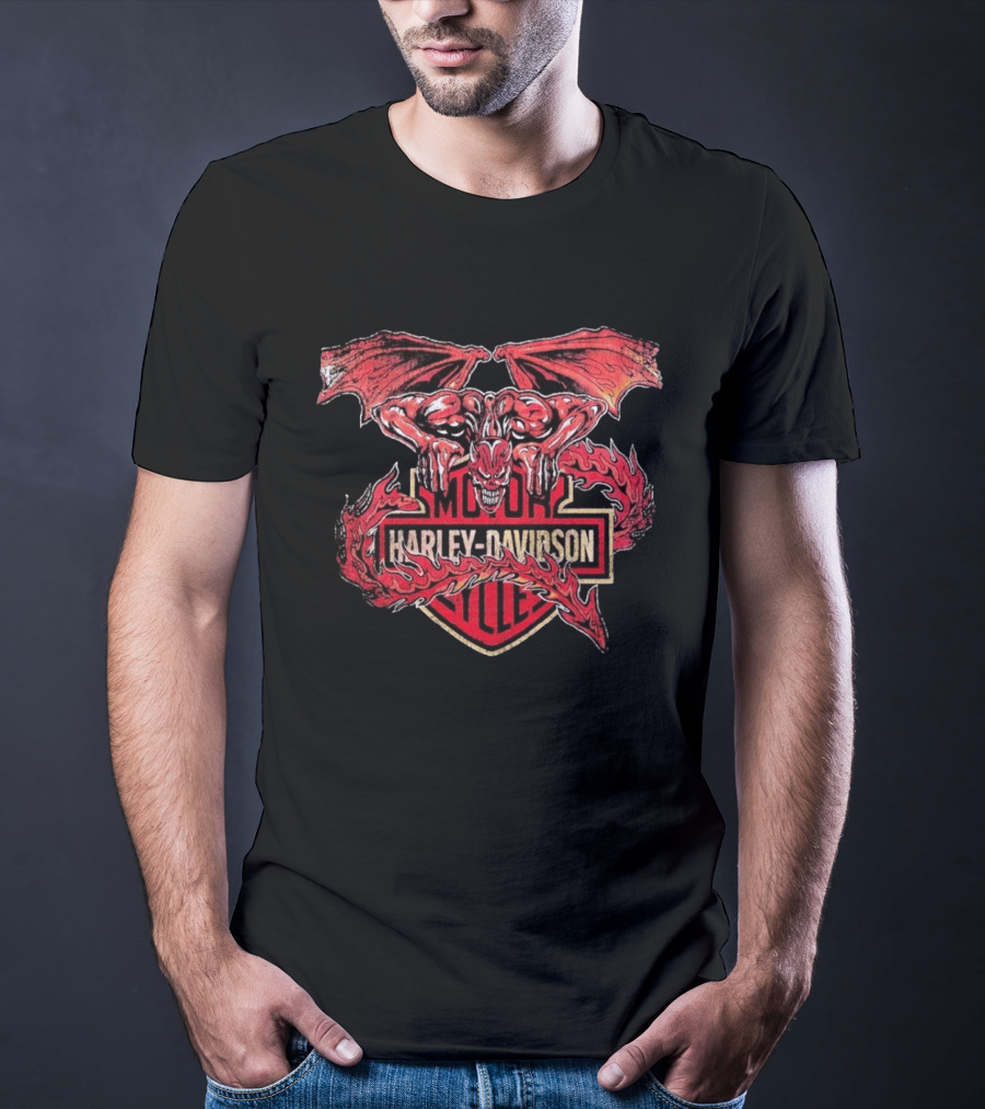 Warren Lotas Harley Davidson Gargoyle Motor Cycles T-Shirt