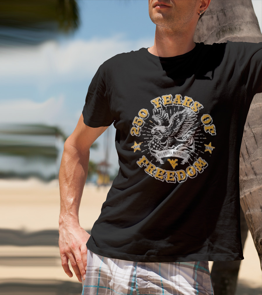 West Virginia Mountaineers 250 Years Of Freedom Americana Eagle T-Shirt