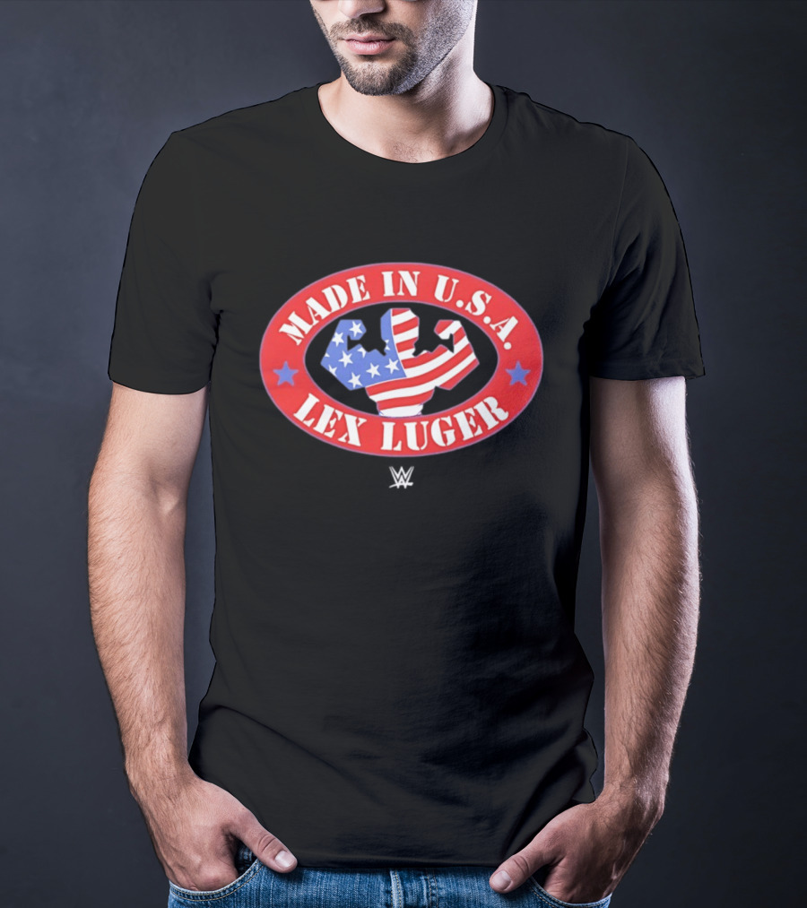 Made In USA Lex Luger Muscle Stars Stripes WWE 2026 T-Shirt