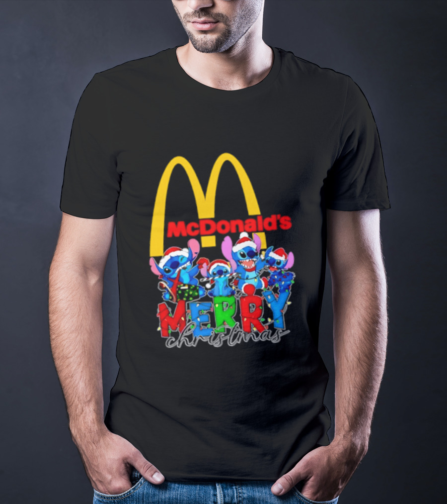 McDonald's Stitch Merry Christmas 2025 T-Shirt