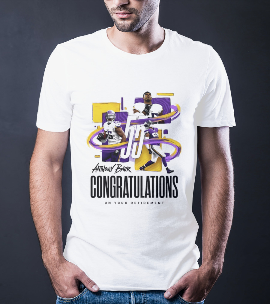 Anthony Barr 55 Minnesota Vikings Congratulations On Your Retirement T-Shirt